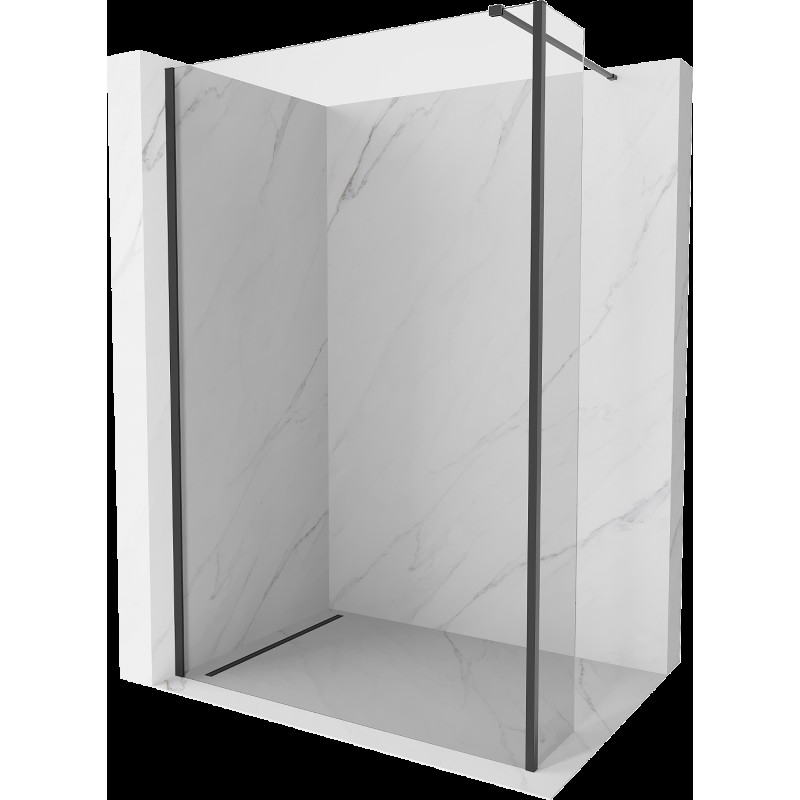 Mexen Kioto panou duş Walk-in 105 x 30 cm, transparent, negru - 800-105-212-70-00-030