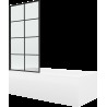 Mexen Cubik cadă dreptunghiulară 160 x 70 cm cu panouri si paravan cu 1 aripă 80 cm, Model negru - 550316070X9308017077