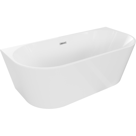 Mexen Oval cadă freestanding de perete 150 x 75 cm, alb, preaplin crom - 52671507500-01