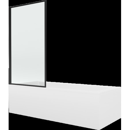 Mexen Vega cadă dreptunghiulară 160 x 70 cm cu panouri si paravan cu 1 aripă 70 cm, Model negru - 550116070X9307017070