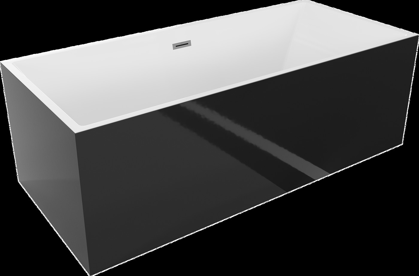 Mexen Vigo cada de baie independenta 178,5 x 80 cm, alba/neagra, scurgere gun metal - 51251788075-95