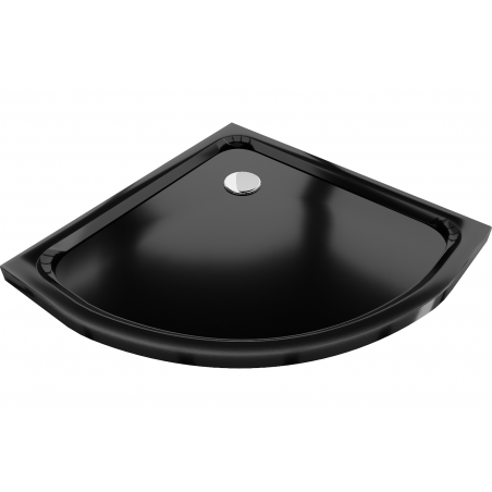 Mexen Flat brodzik pârâgâl slim 80 x 80 cm, negru, sifon cromat - 41708080