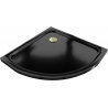 Mexen Flat duș semi-circular slim 80 x 80 cm, negru, sifon auriu - 41708080G