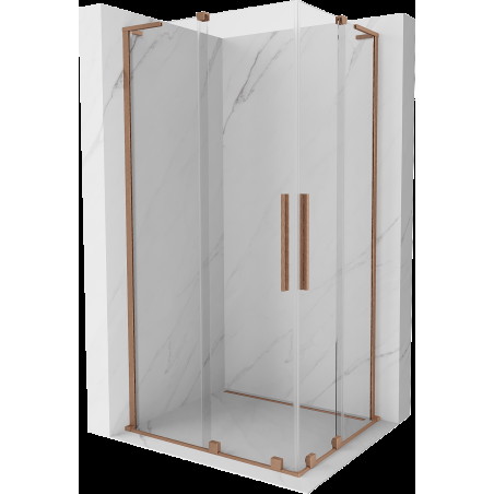 Mexen Velar L Duo cabină de duș glisantă 90 x 80 cm, transparent, cupru periat - 871-090-080-02-03-65