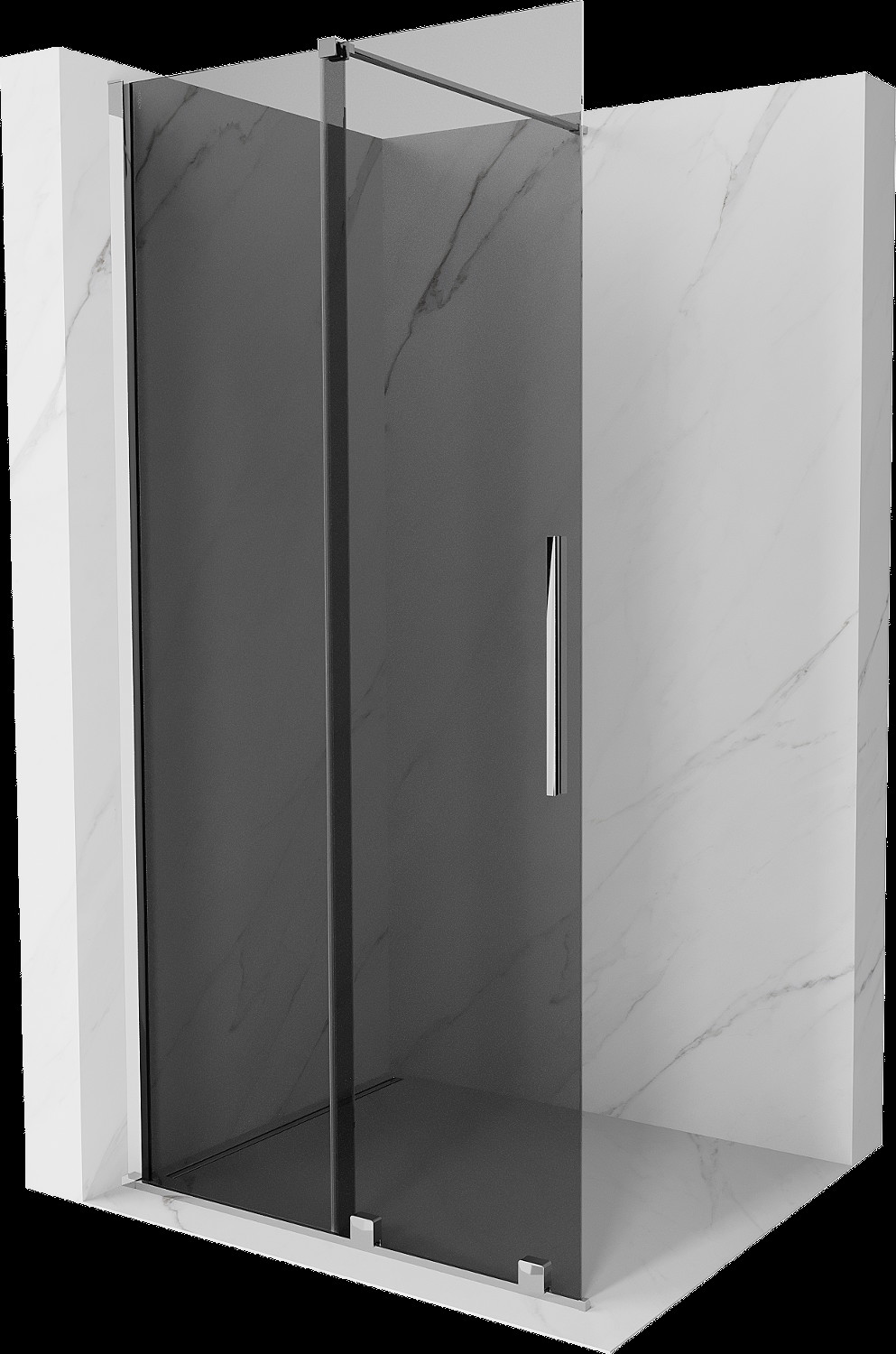 Mexen Velar perete dus extensibil Walk-in 110 x 200 cm, grafit 8 mm, crom - 871-110-000-43-01