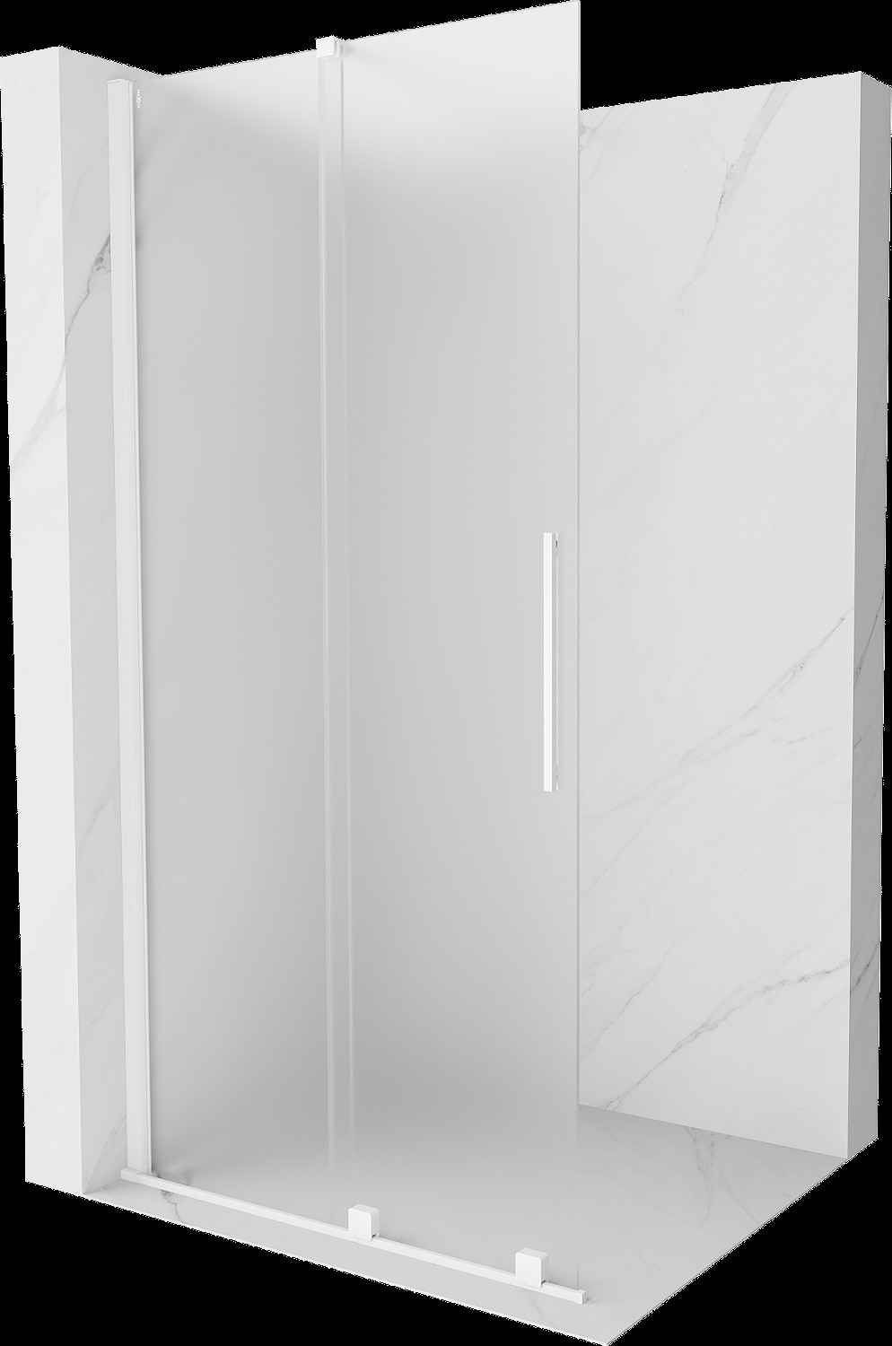 Mexen Velar perete de duș extensibil Walk-in 75 x 200 cm, sticlă mată 8 mm, alb - 871-075-000-33-20