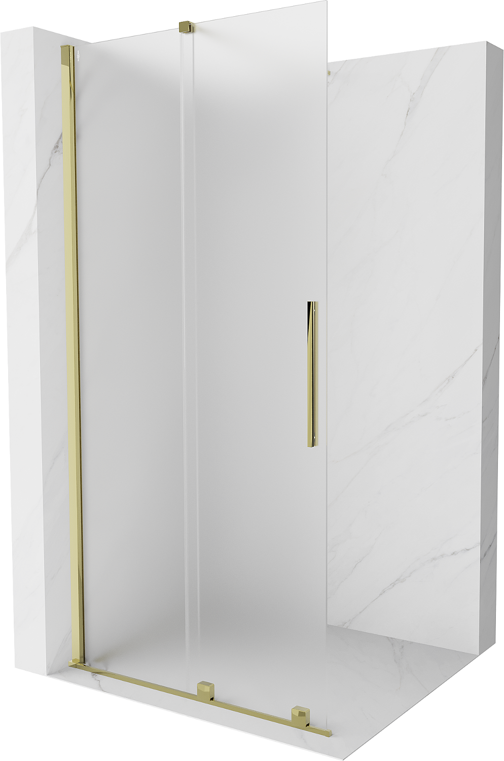 Mexen Velar perete de duș extensibil Walk-in 85 x 200 cm, fum 8 mm, aurie - 871-085-000-33-50