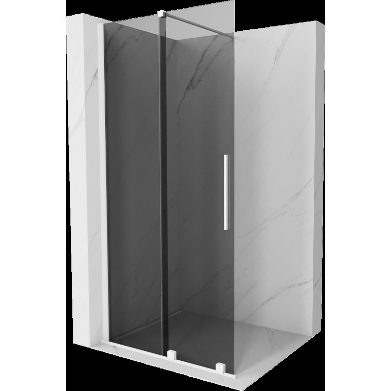 Mexen Velar perete de duș extensibil Walk-in 85 x 200 cm, grafit 8 mm, alb - 871-085-000-43-20