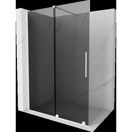 Mexen Velar paravan de duș extensibil Walk-in 150 x 200 cm, grafit 8 mm, alb - 871-150-000-43-20