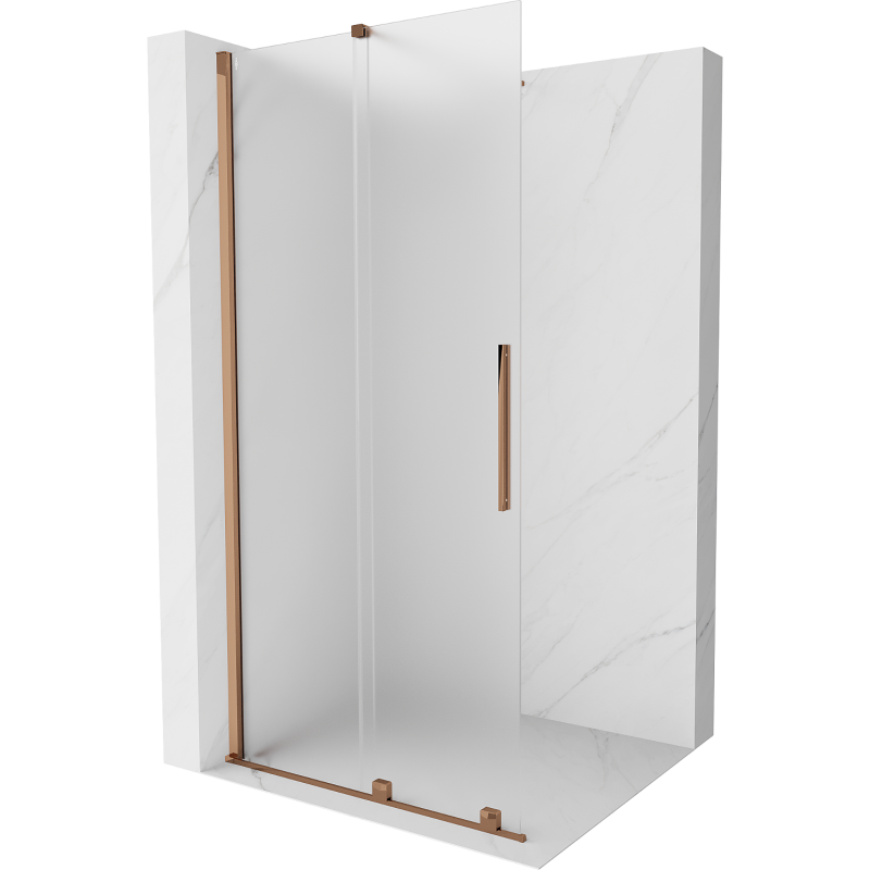 Mexen Velar duș partiționat extensibil Walk-in 80 x 200 cm, mat 8 mm, aur roz - 871-080-000-33-60