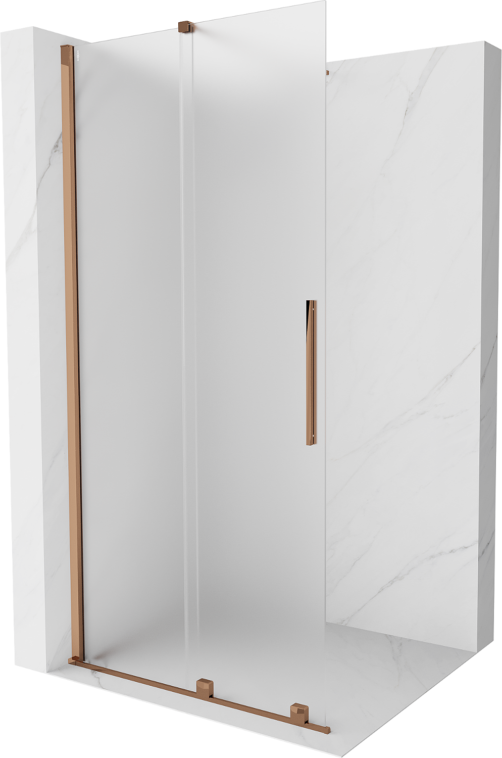 Mexen Velar duș partiționat extensibil Walk-in 80 x 200 cm, mat 8 mm, aur roz - 871-080-000-33-60