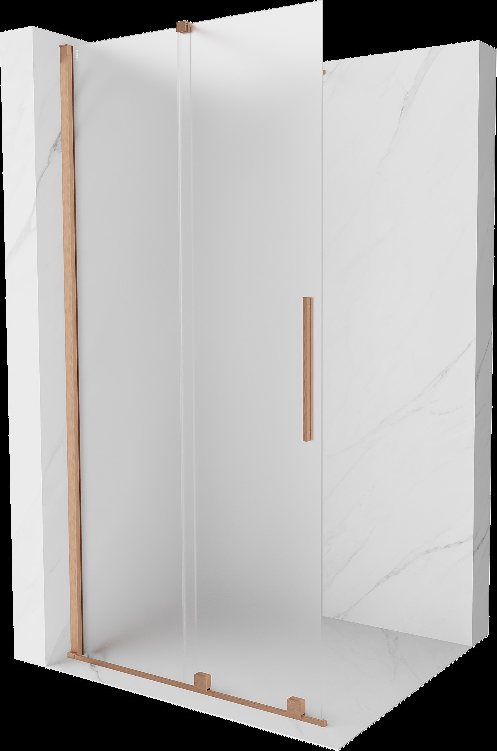 Mexen Velar paravan de duș extensibil Walk-in 90 x 200 cm, sticlă frosted 8 mm, cupru periat - 871-090-000-33-65