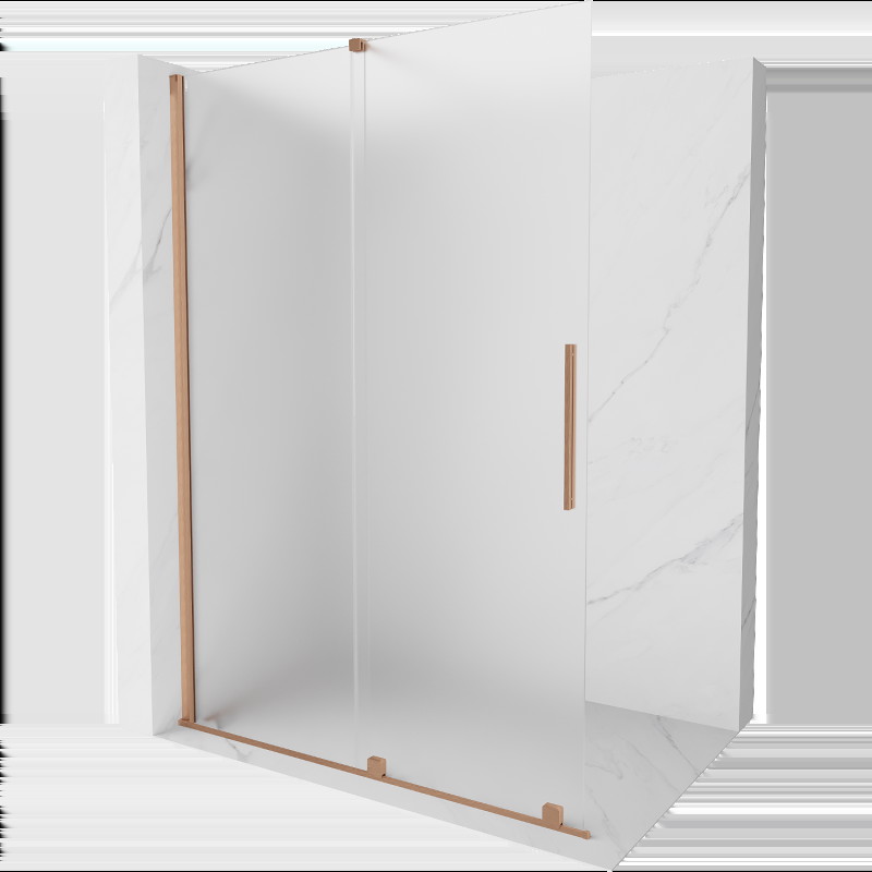 Mexen Velar duș walk-in extensibil 150 x 200 cm, sticlă sablată 8 mm, bronz periat - 871-150-000-33-65