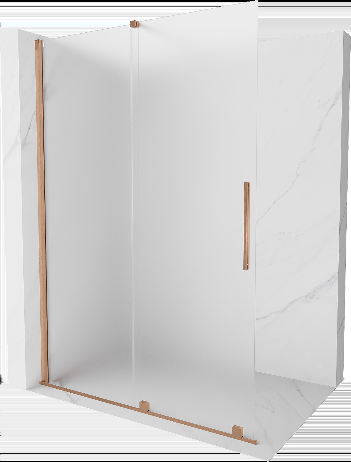 Mexen Velar duș walk-in extensibil 150 x 200 cm, sticlă sablată 8 mm, bronz periat - 871-150-000-33-65