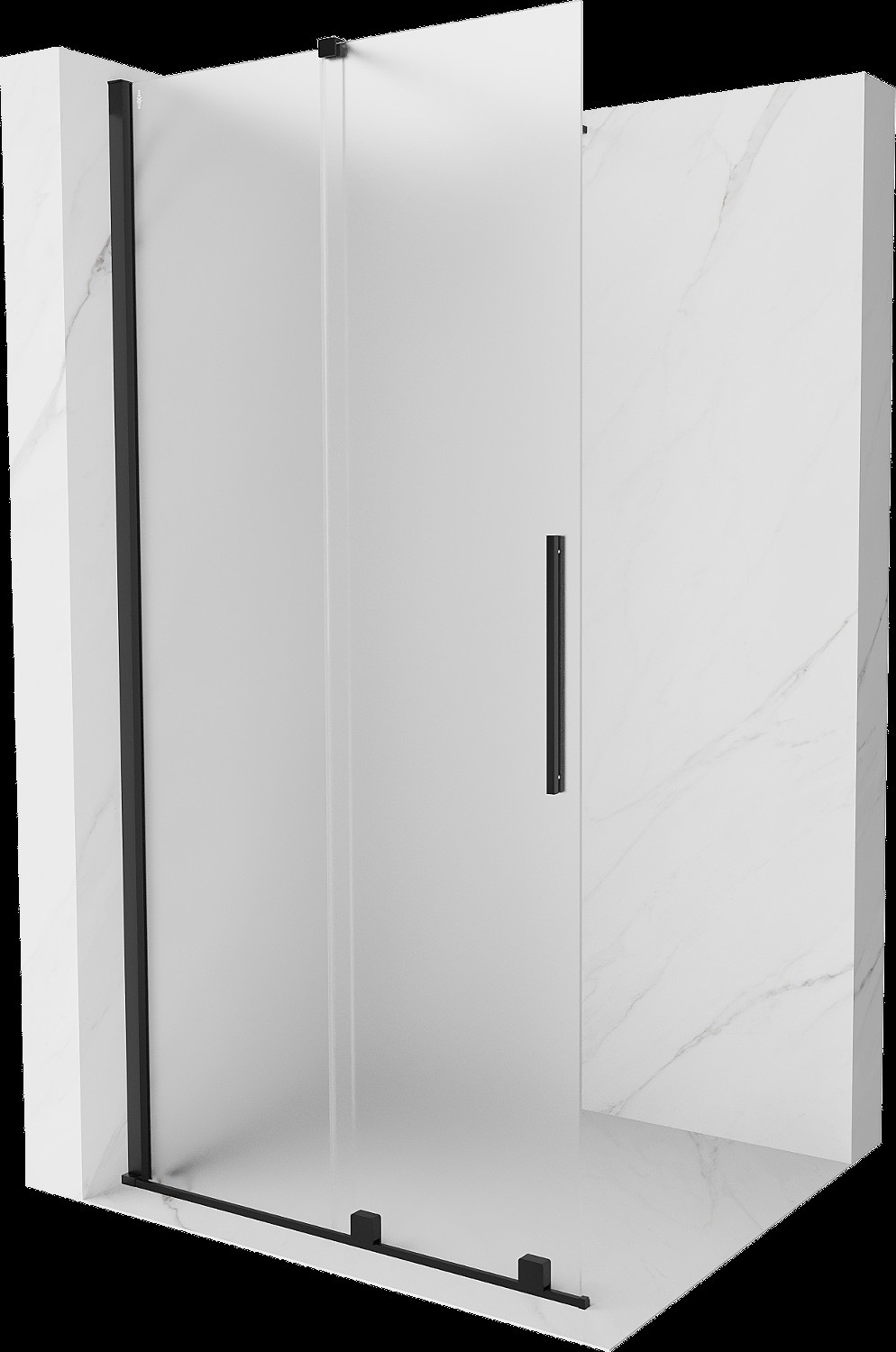 Mexen Velar perete duș extensibil Walk-in 85 x 200 cm, mat 8 mm, negru - 871-085-000-33-70