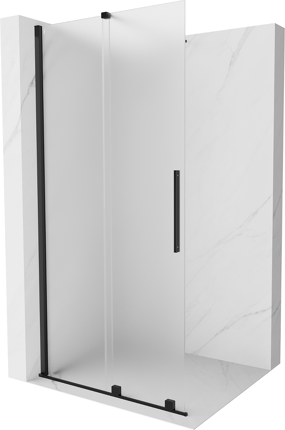 Mexen Velar suport prăștrunty extensibil Walk-in 80 x 200 cm, sticlă mată 8 mm, negru - 871-080-000-33-70