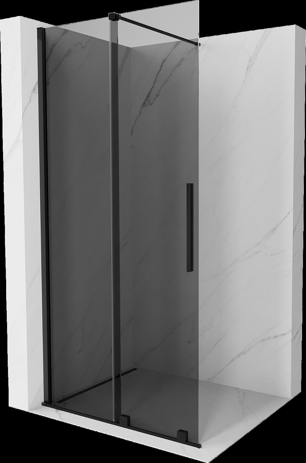 Mexen Velar perete de duș extensibil Walk-in 80 x 200 cm, grafit 8 mm, negru - 871-080-000-43-70