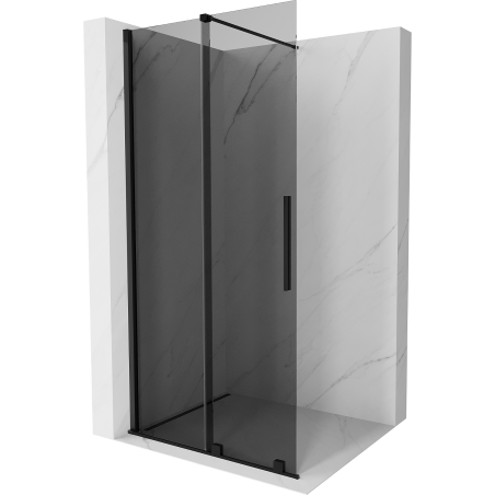 Mexen Velar perete duș extensibil Walk-in 110 x 200 cm, grafit 8 mm, negru - 871-110-000-43-70