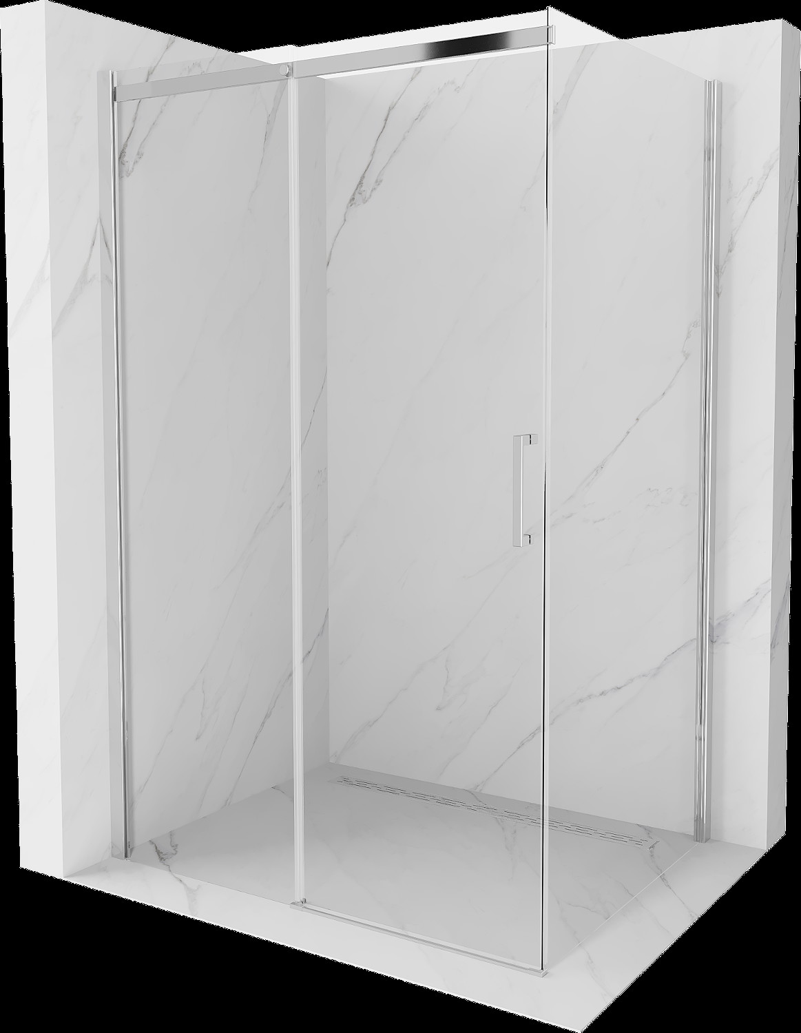 Mexen Omega cabină de duș extensibilă 100 x 80 cm, transparent, Crom - 825-100-080-01-00