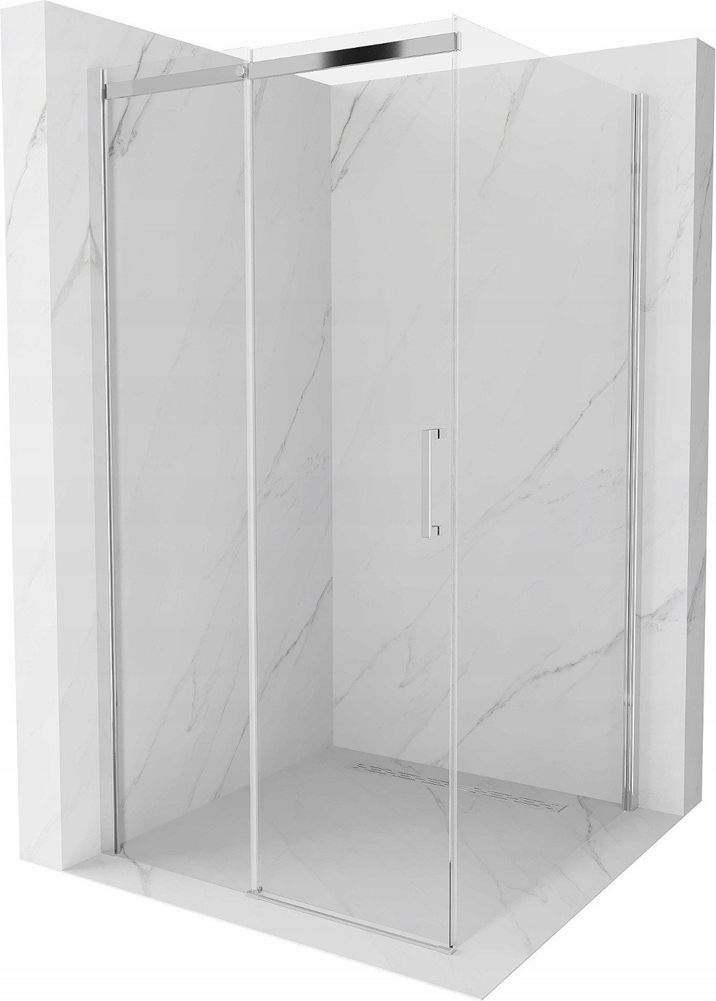 Mexen Omega cabină de duș extensibilă 100 x 100 cm, transparent, Crom - 825-100-100-01-00