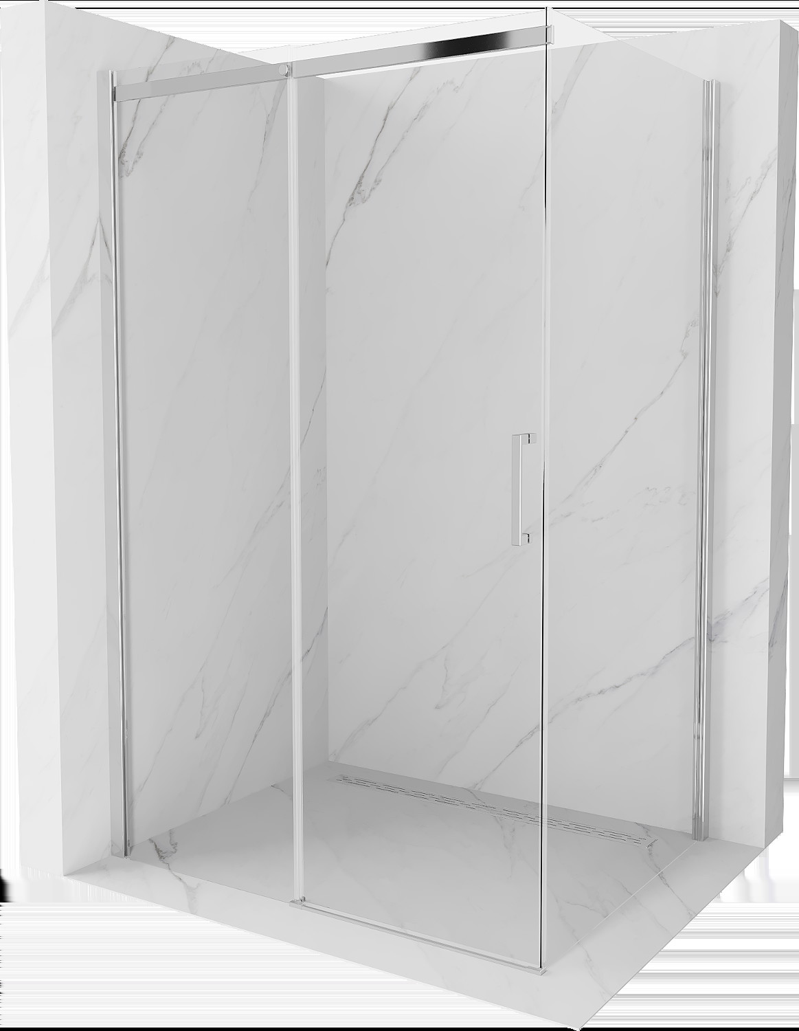 Mexen Omega cabină de duș extensibilă 110 x 90 cm, transparent, Crom - 825-110-090-01-00