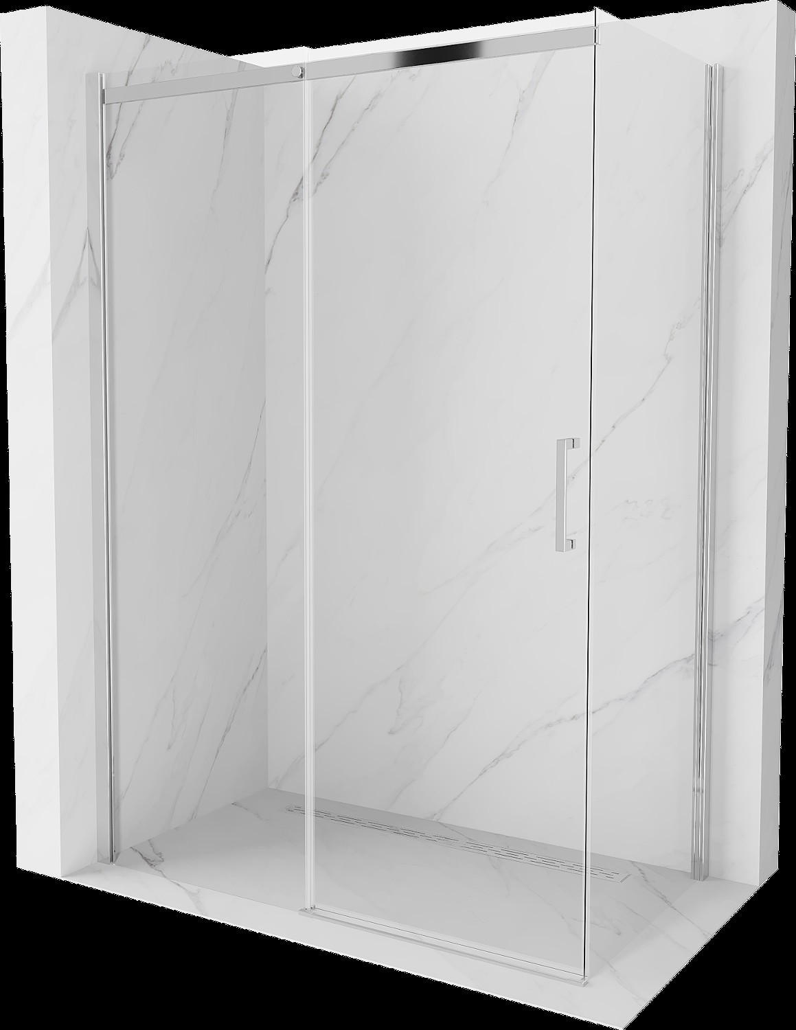 Mexen Omega cabină de duș extensibilă 150 x 70 cm, transparent, Crom - 825-150-070-01-00