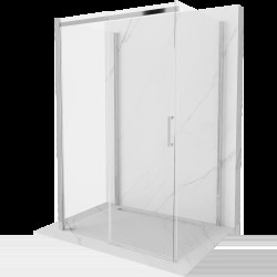 Cabina de duș Mexen Omega cu 3 laturi, glisantă 100 x 90 cm, transparentă, crom - 825-100-090-01-00-3S