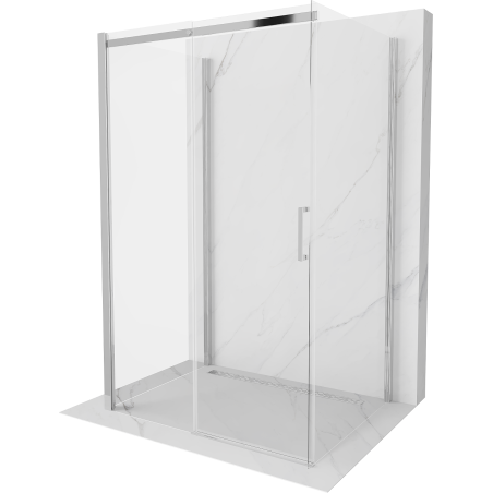 Mexen Omega cabină de duș cu 3 pereți, glisantă 130 x 90 cm, transparent, crom - 825-130-090-01-00-3S