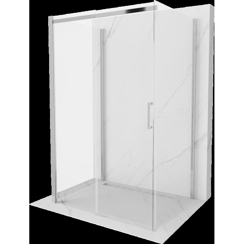 Mexen Omega cabină de duș cu 3 laturi, glisantă 140 x 100 cm, transparent, crom - 825-140-100-01-00-3S