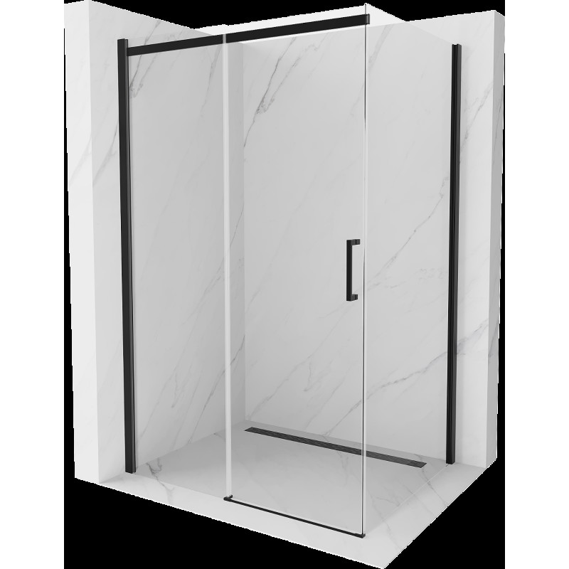 Mexen Omega cabină de duș extensibilă 100 x 90 cm, transparent, Neagră - 825-100-090-70-00