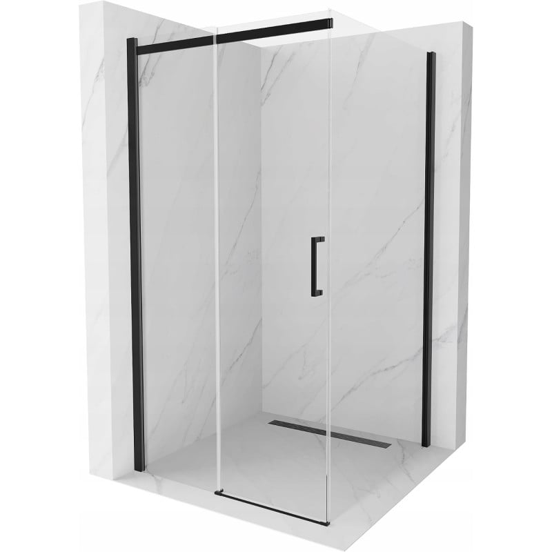 Mexen Omega cabină de duș extensibilă 100 x 100 cm, transparent, Neagră - 825-100-100-70-00