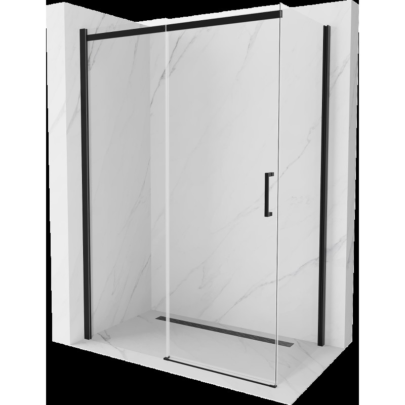 Mexen Omega cabină de duș extensibilă 130 x 70 cm, transparent, Neagră - 825-130-070-70-00