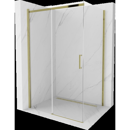 Mexen Omega cabină de duș extensibilă 100 x 90 cm, transparent, Aurie - 825-100-090-50-00