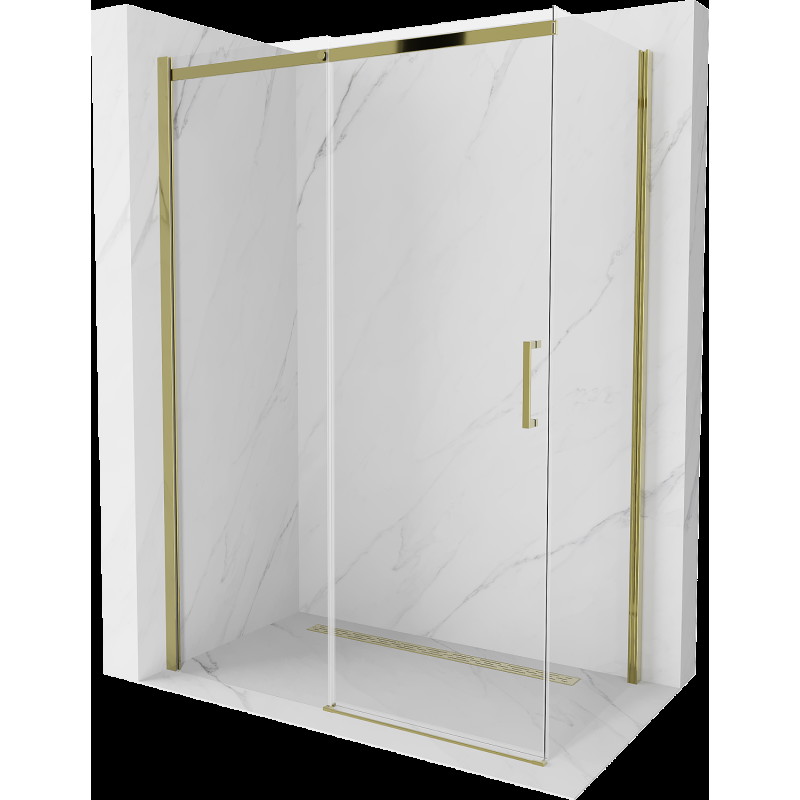 Mexen Omega cabină de duș extensibilă 130 x 70 cm, transparent, Aurie - 825-130-070-50-00