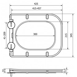 Mexen capac de toaletă cu închidere lentă, duroplast, Neagră - 39060185