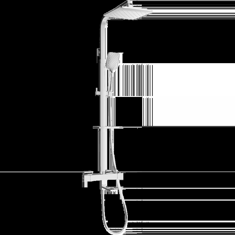 Mexen CQ62 set cadă-duș cu pară de tip ploaie și baterie termostatică, Crom - 779106295-00